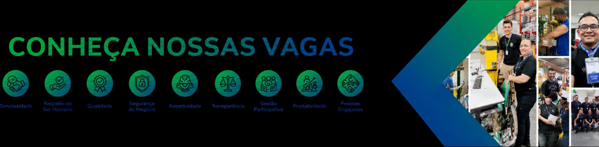 Conheça nossas vagas — valores da Décio e fotos da equipe na fábrica